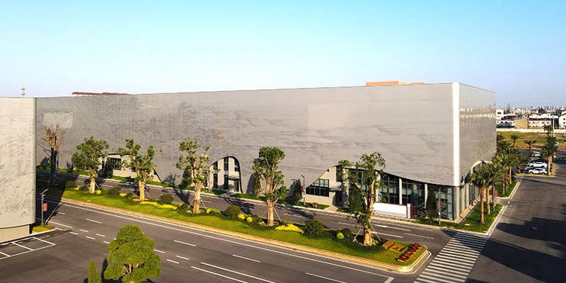 Modern commercial building with aluminum composite panel facade