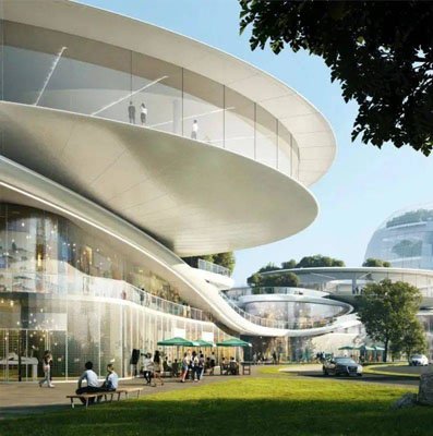 Curved cultural building with ACP cladding